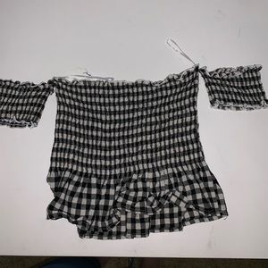 Gingham off the shoulder top size small